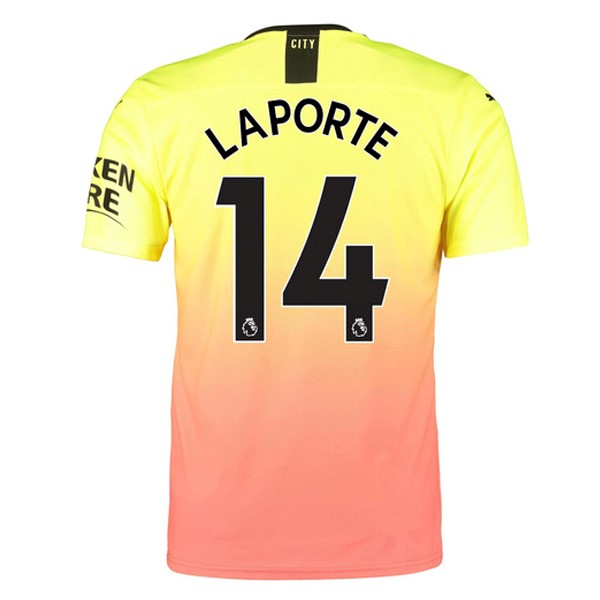 Camiseta Manchester City NO.14 Laporte Tercera equipación 2019-2020 Naranja